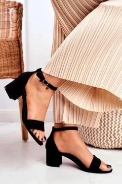 Sandały Damskie Zamszowe Czarne Oh Baby!