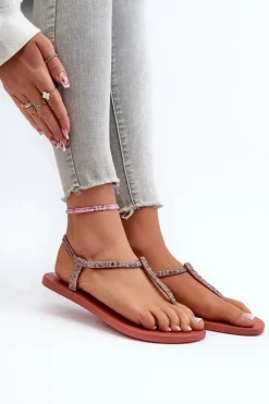 Sandały Japonki Z Brokatem Damskie 26914 Ipanema Class Brilha Fem Koralowe