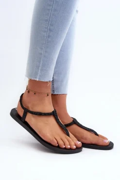 Sandały Japonki Z Brokatem Damskie 26914 Ipanema Class Brilha Fem Czarne