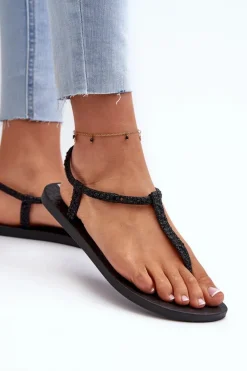 Sandały Japonki Z Brokatem Damskie 26914 Ipanema Class Brilha Fem Czarne