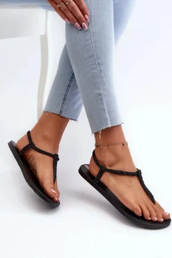 Sandały Japonki Z Brokatem Damskie 26914 Ipanema Class Brilha Fem Czarne