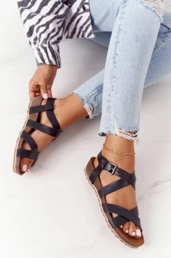 Sandały Na Korkowej Podeszwie Big Star DD274A009 Czarne