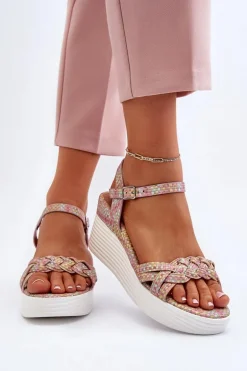 Sandały Na Koturnie Multikolor Esinna