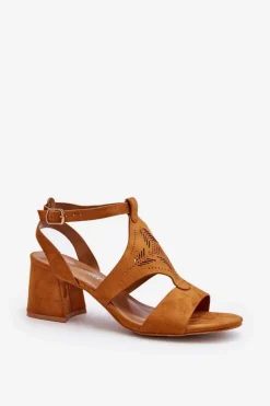 Sandały Na Niskim Obcasie Camel Eleriva