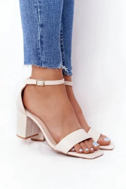 Sandały Na Obcasie Beżowe Born This Way