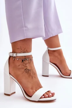 Sandały Na Obcasie Białe Individual
