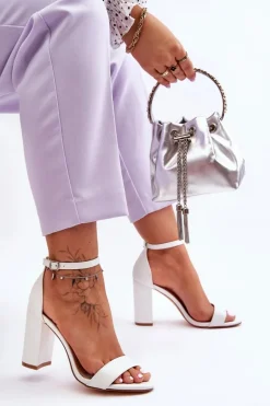 Sandały Na Obcasie Białe Individual