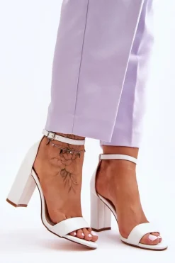 Sandały Na Obcasie Białe Individual