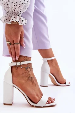 Sandały Na Obcasie Białe Individual
