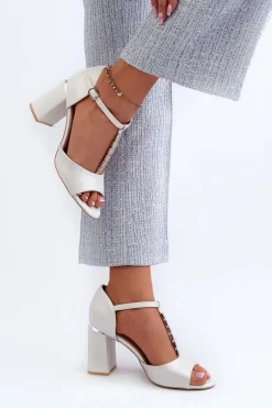 Sandały Na Obcasie Z Cyrkoniami Srebrne Aniya