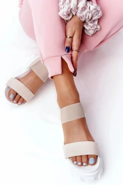 Sandały Na Platformie Beżowe Vagabond