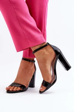 Sandały Na Słupku Czarne Thakko