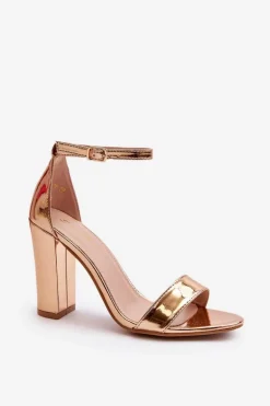 Sandały Na Słupku Różowe Złoto Thakko