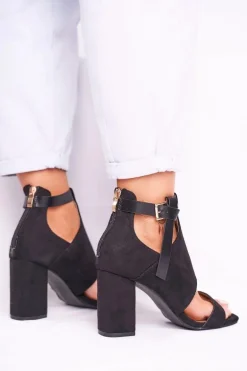 Sandały Na Słupku Z Cholewką Vinceza 20-17054 Czarne