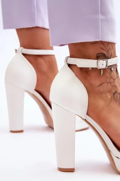 Sandały Na Wysokim Obcasie Białe Mandy