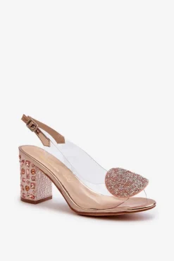 Sandały Transparentne Na Słupku Różowe Złoto D&A MR38-812