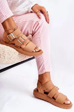 Sandały Z Klamrą Camel Reese