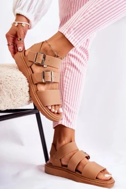 Sandały Z Klamrą Camel Reese