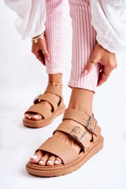 Sandały Z Klamrą Camel Reese