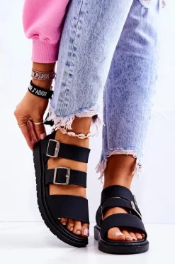 Sandały Z Klamrą Czarne Reese