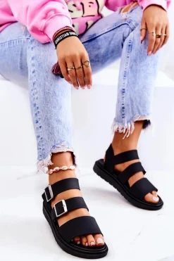 Sandały Z Klamrą Czarne Reese