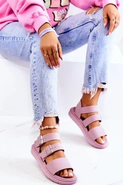 Sandały Z Klamrą Fioletowe Reese