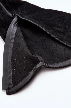 S.Barski HY66-132 Kozaki Damskie Ażurowe Czarne