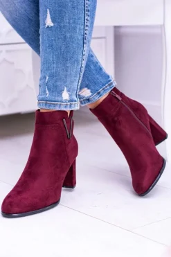 Sergio Leone Bordowe Botki Na Słupku Zamsz Valentia