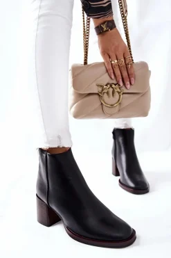 Sergio Leone Botki Na Słupku BT545 Czarne