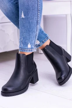 Sergio Leone Czarne Botki Na Słupku Tulso