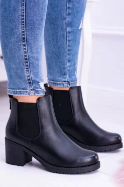 Sergio Leone Czarne Botki Na Słupku Tulso