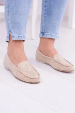 Sergio Leone Damskie Beżowe Mokasyny Winted