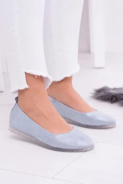 Sergio Leone Damskie Niebieskie Balerinki Makalu