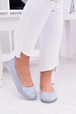 Sergio Leone Damskie Niebieskie Balerinki Makalu