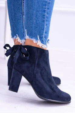 Sergio Leone Granatowe Botki Na Słupku Zamsz Symfonia