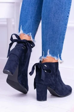 Sergio Leone Granatowe Botki Na Słupku Zamsz Symfonia