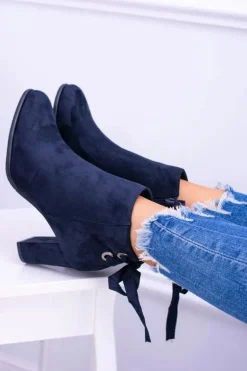 Sergio Leone Granatowe Botki Na Słupku Zamsz Symfonia