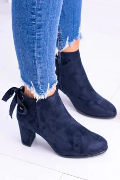 Sergio Leone Granatowe Botki Na Słupku Zamsz Symfonia