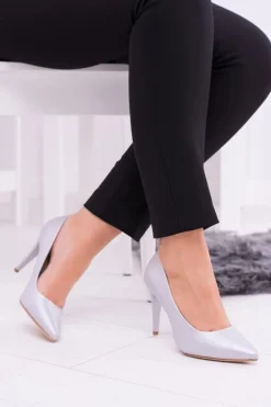 Sergio Leone Perłowe Czółenka Szpilki Szare Feliciana