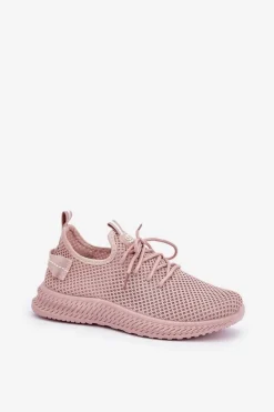 Siateczkowe Wsuwane Buty Sportowe Damskie Różowe Harice