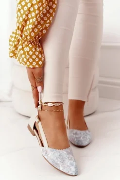 Skórzane Baleriny Maciejka 4972A-04 Beżowe