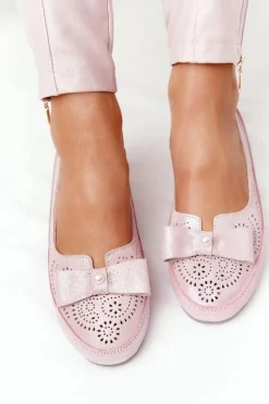 Skórzane Baleriny RIO FLORE Eco-Friendly Różowe
