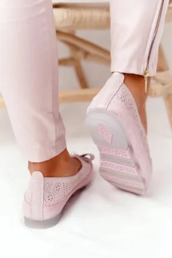 Skórzane Baleriny RIO FLORE Eco-Friendly Różowe