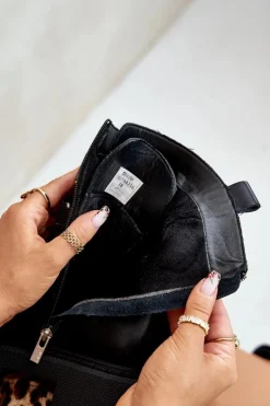 Skórzane Botki Damskie Ocieplane Big Star OO274A256 Czarne