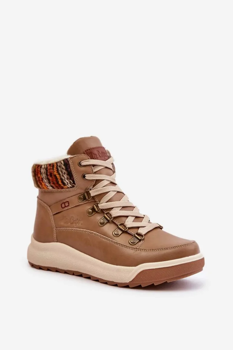 Skórzane Botki Damskie Ocieplane Lee Cooper LCJ-24-01-2985 Beżowe