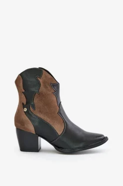 Skórzane Botki Kowbojki Na Słupku Maciejka 06694-02 Brązowe