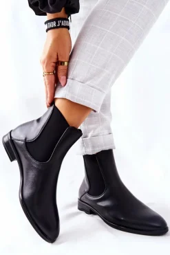 Skórzane Botki Sergio Leone BT523 Czarne