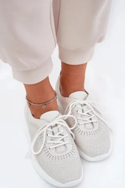 Skórzane Buty Sportowe Damskie Vinceza 41472 Białe