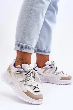 Skórzane Buty Sportowe Na Platformie Białe Sifel