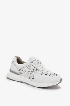 Skórzane Buty Sportowe Sneakersy Damskie S.Barski LR51-551 Białe